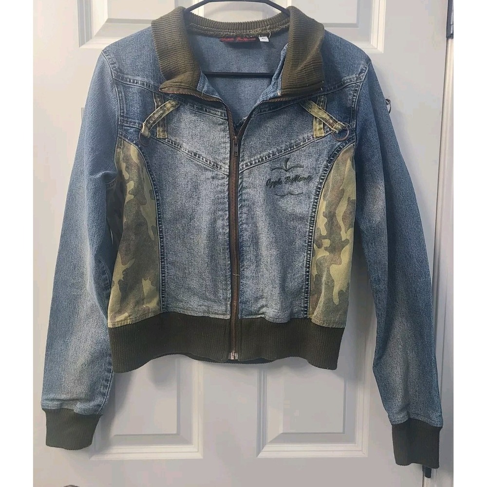 Rare apple bottoms stretchy denim jacket size XL
